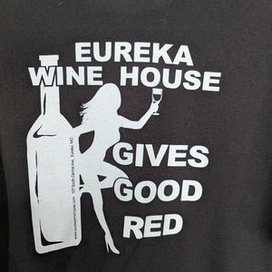 Mens L Wine House Funny Tshirt Black